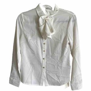 NWT Withyou Long Sleeve Blouse White with Gold Buttons Size Medium/ 4-6
